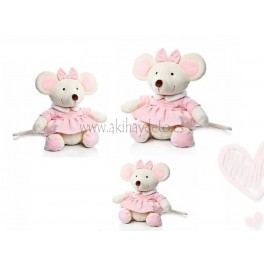 Set 2 peluche ratón 0+ meses rosa