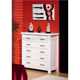 Cómoda 5 cajones madera blanco