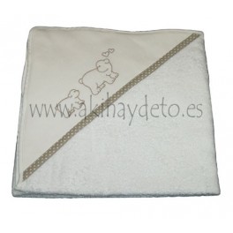 Toalla Baño Bebé "Osos" Beige