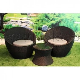 Conjunto mesa + 2 sillones Fibra Sintética